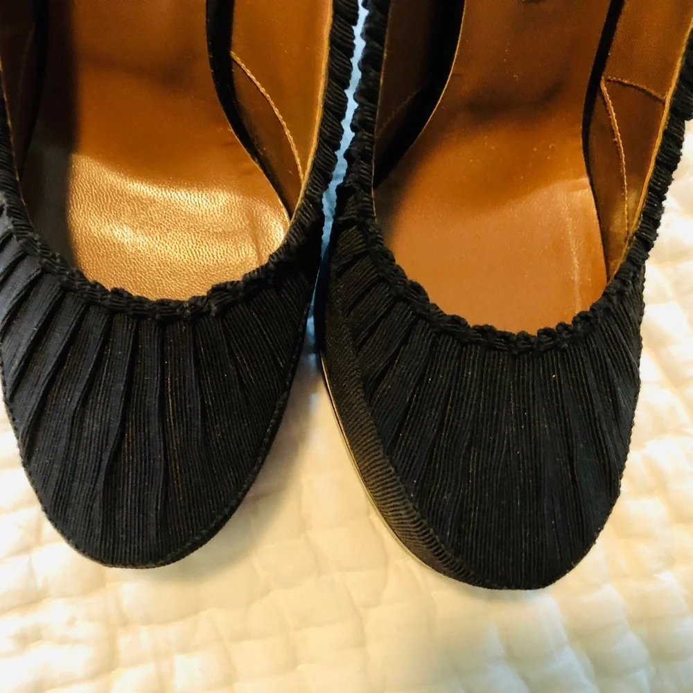Tabitha Simmons Fabulous Platform Silk Pumps Stiletto Heels, sz 7.5/38